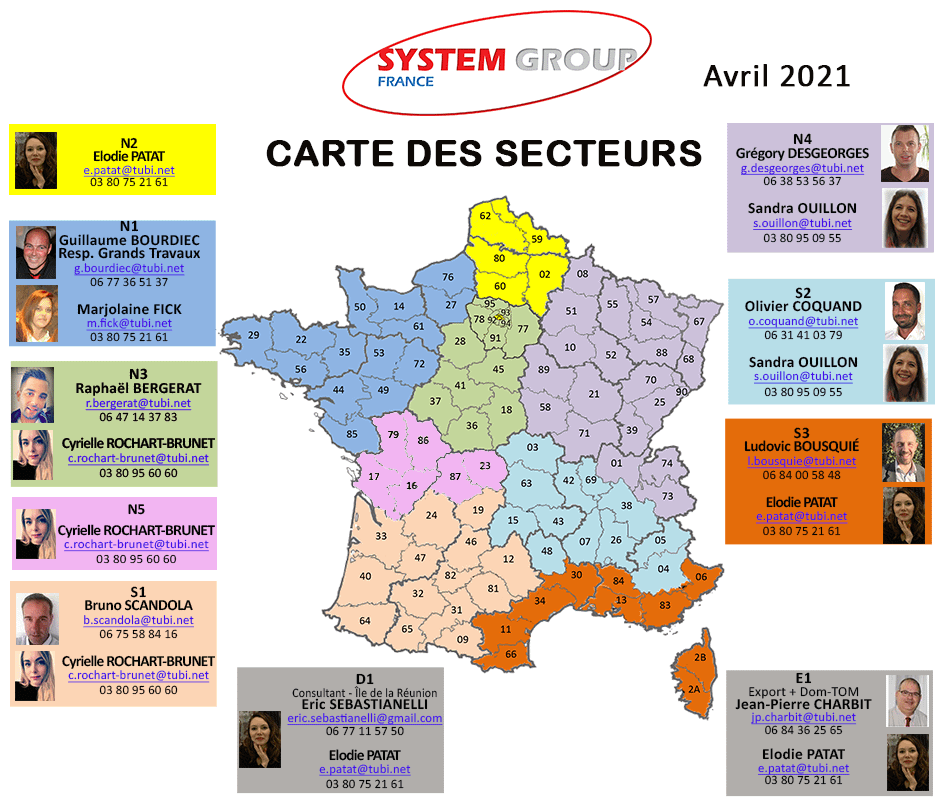 Carte Des Secteurs System Group France 8193